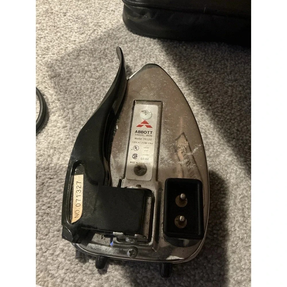 Vintage~Abbott Folding Electric Travel Clothes Iron~Model TR120 (Working)